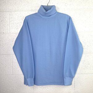 Vintage Alive By Vanderbilt Powder Blue Polyester Turtleneck Sweater M